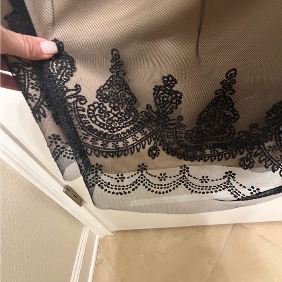 David's Bridal Black and Tan Strapless Dress - Picture 2 of 2